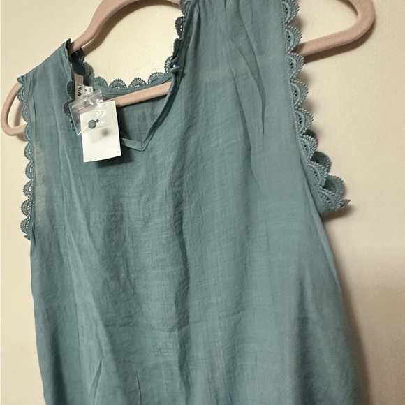 MINE TEAL/ AQUA BLOUSE - Picture 3 of 3